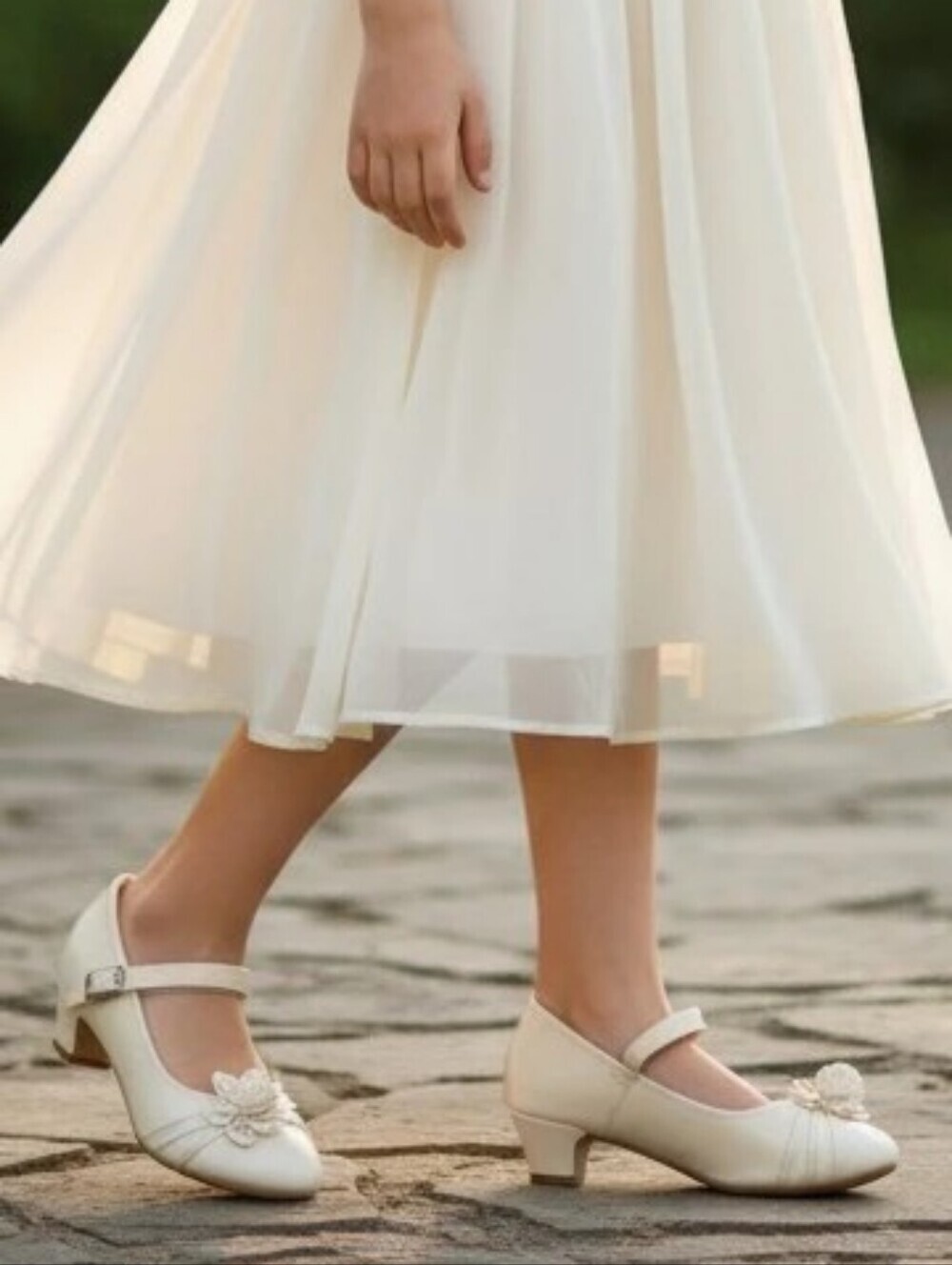 Jolene Mary Janes with Heel Off -White Girl